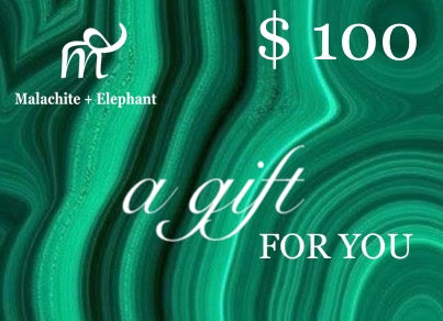 $100 GIFT CARD Malachite + Elephant