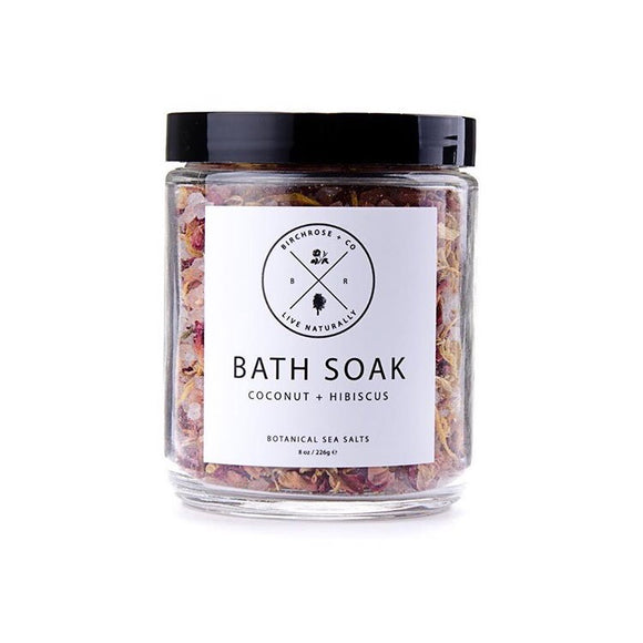 coconut + hibiscus bath soak by Birchrose & Co 